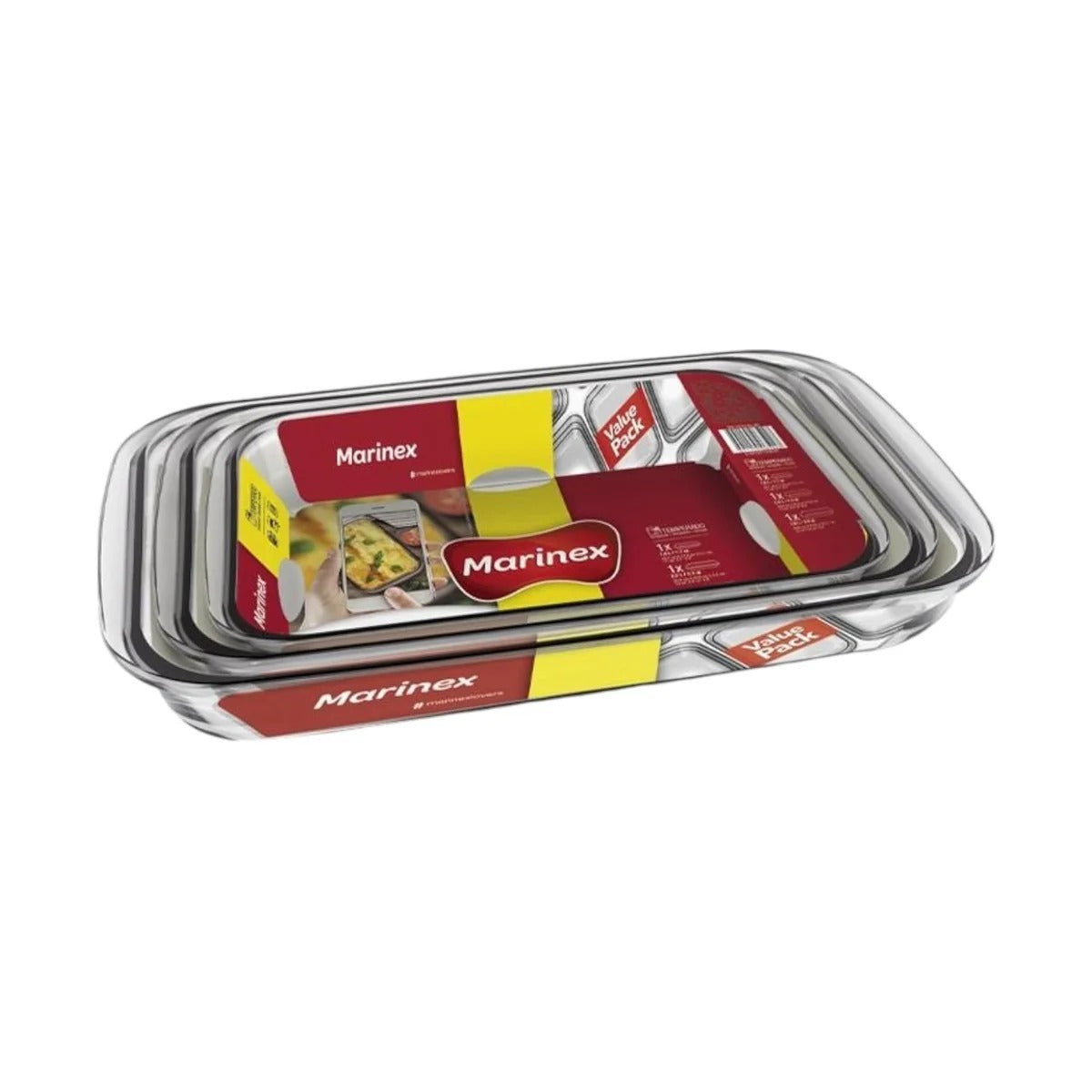 Pack 3 fuentes rectangular 3, 2.4 y 1.8 litros